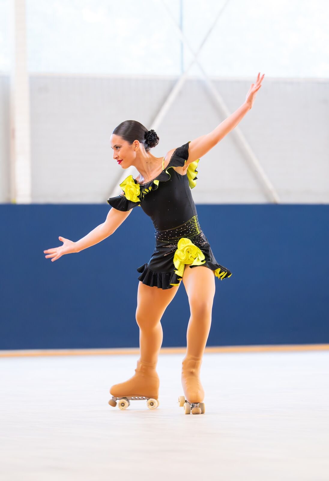 Patinadora en competición oficial