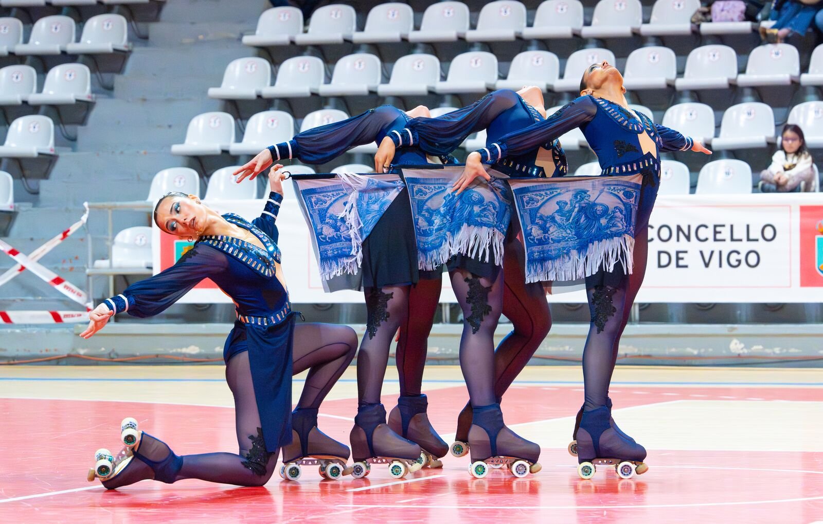 Panorámica de una exhibición de patinaje